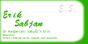 erik sabjan business card